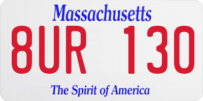 MA license plate 8UR130