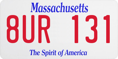 MA license plate 8UR131