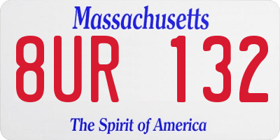 MA license plate 8UR132
