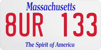 MA license plate 8UR133