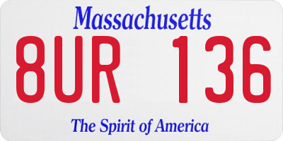 MA license plate 8UR136