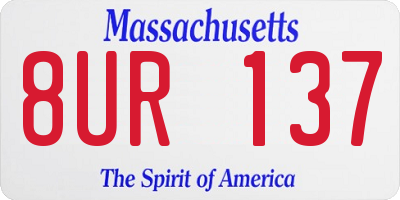 MA license plate 8UR137