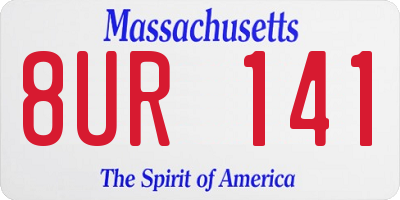 MA license plate 8UR141