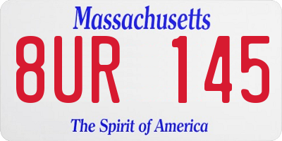 MA license plate 8UR145