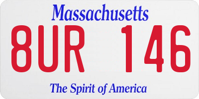 MA license plate 8UR146