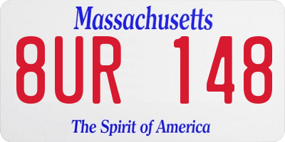 MA license plate 8UR148