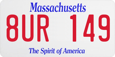 MA license plate 8UR149