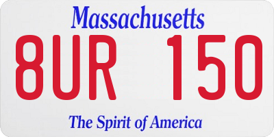 MA license plate 8UR150