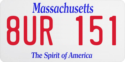 MA license plate 8UR151