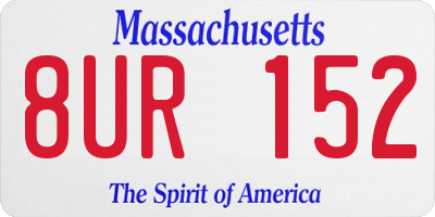 MA license plate 8UR152