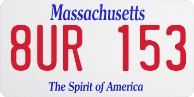 MA license plate 8UR153
