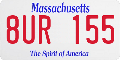 MA license plate 8UR155