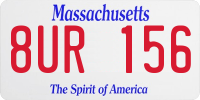 MA license plate 8UR156