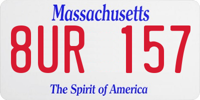 MA license plate 8UR157
