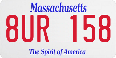 MA license plate 8UR158