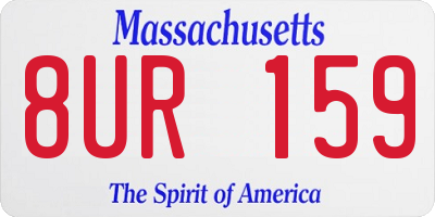 MA license plate 8UR159