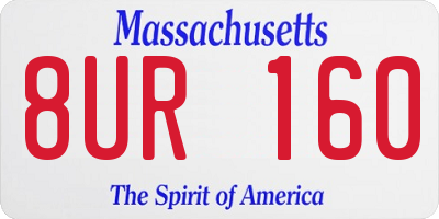 MA license plate 8UR160