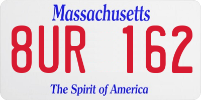 MA license plate 8UR162