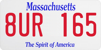 MA license plate 8UR165