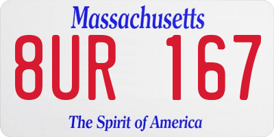 MA license plate 8UR167