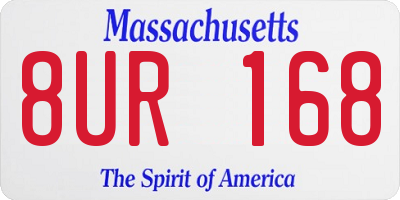 MA license plate 8UR168