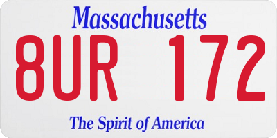 MA license plate 8UR172