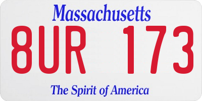MA license plate 8UR173