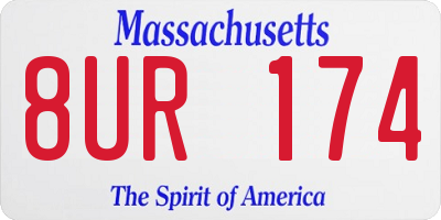MA license plate 8UR174