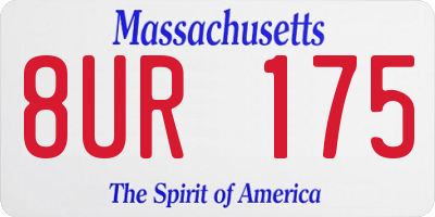 MA license plate 8UR175