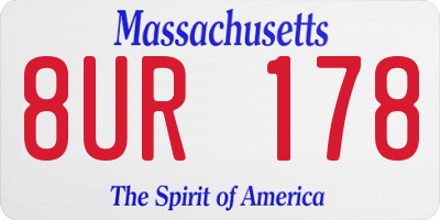 MA license plate 8UR178