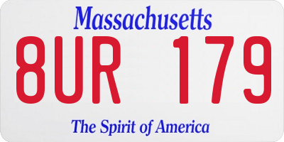 MA license plate 8UR179