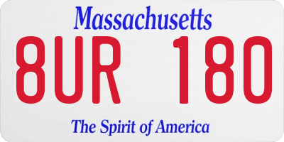 MA license plate 8UR180