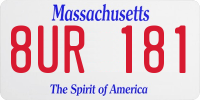 MA license plate 8UR181