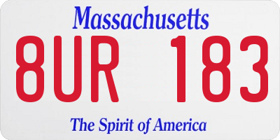 MA license plate 8UR183