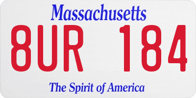 MA license plate 8UR184