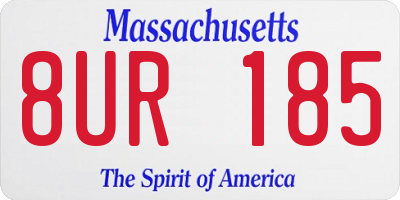 MA license plate 8UR185