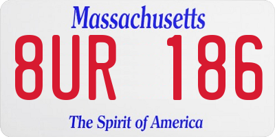 MA license plate 8UR186
