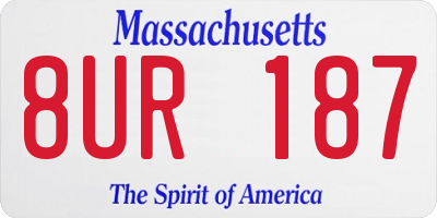MA license plate 8UR187
