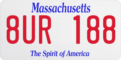 MA license plate 8UR188
