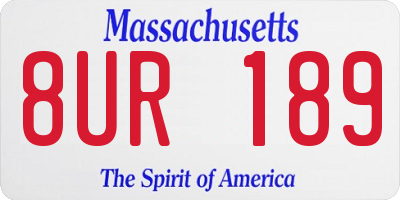 MA license plate 8UR189