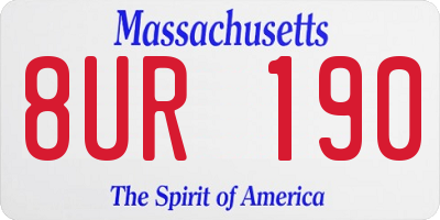 MA license plate 8UR190