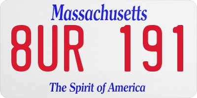 MA license plate 8UR191
