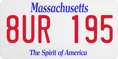 MA license plate 8UR195