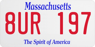 MA license plate 8UR197