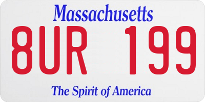 MA license plate 8UR199