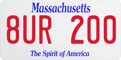 MA license plate 8UR200
