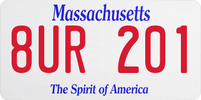 MA license plate 8UR201