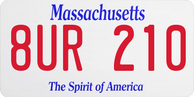 MA license plate 8UR210