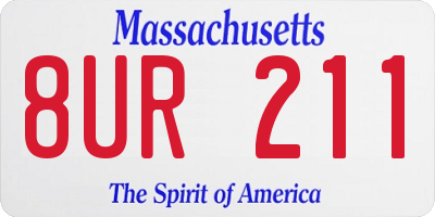 MA license plate 8UR211