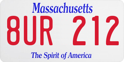 MA license plate 8UR212